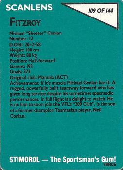 1988 Scanlens VFL #109 Michael Conlan Back